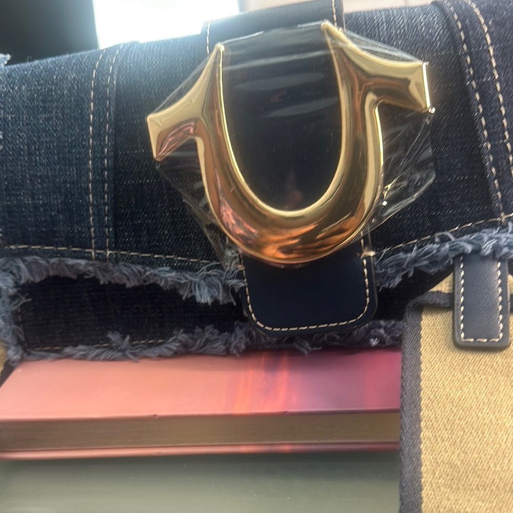 True Religion Denim Clutch with Gold Buckle - Picture 6 of 6